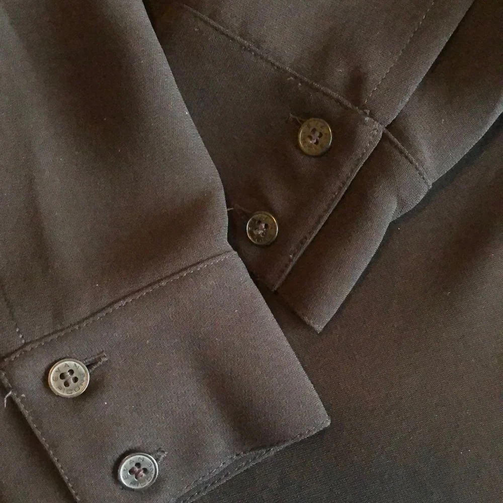 Evan-Picone Black Wrap Dress - 10P - Picture 5 of 10